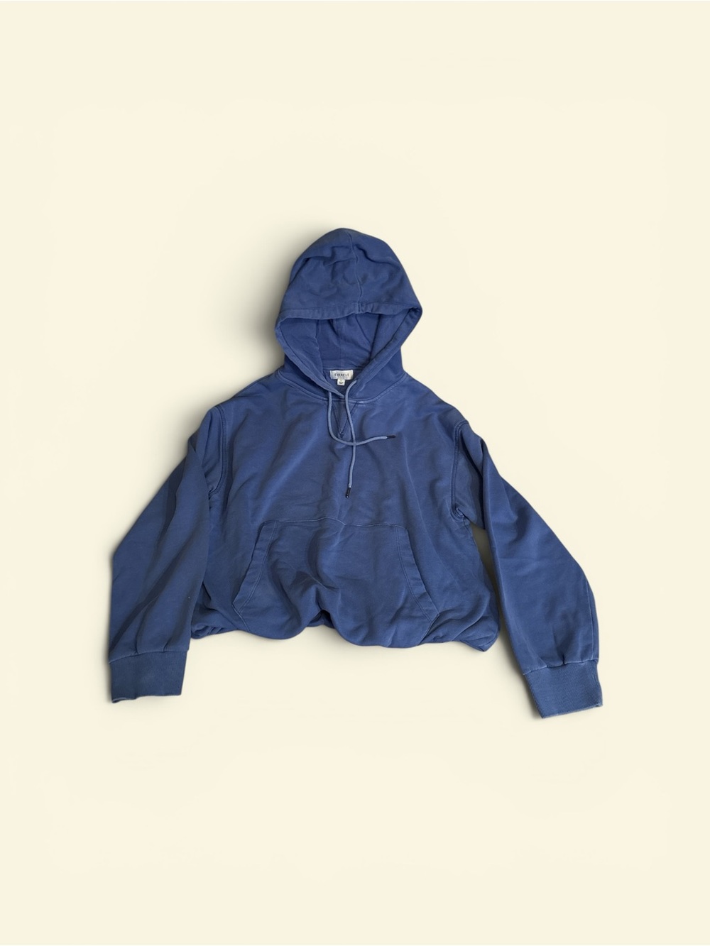 Blue Cropped Hoodie - Classic Pullover Sweatshirt